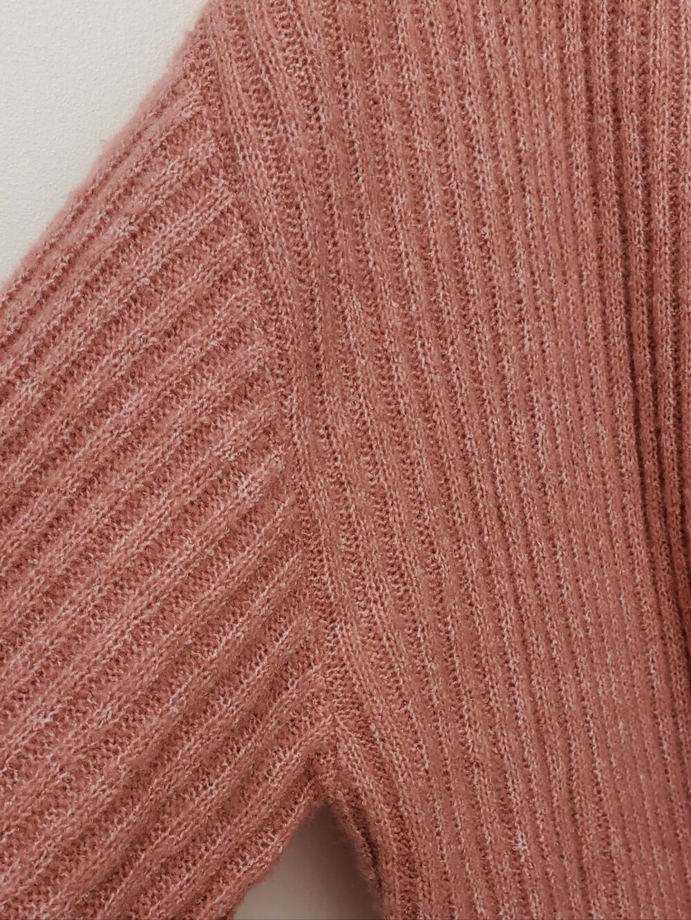 Max Studio Pink Mauve Ribbed Wrap Knit Sweater Size Large New - Picture 7 of 9